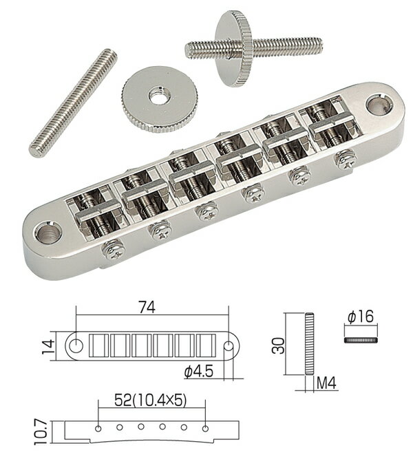 素材： Zinc Diecast カラー： ニッケル 一般的なGIBSONタイプのエレキギターに使用されて いる、セリアゲ式ナッシュビルタイプのブリッジ。 ※商品写真はイメージになります。 ＿＿＿＿＿＿＿＿＿＿＿＿＿＿＿＿＿＿＿＿＿＿＿＿＿＿＿ こちらの商品は在庫がございますので通常発送が可能ですが、 ご注文のタイミングによっては在庫を切らしてしまっている場合もございます。 取寄せに多少お時間を頂く場合がございますのでご了承ください。 ※欠品の際はメールにてご連絡させていただきます。 ＿＿＿＿＿＿＿＿＿＿＿＿＿＿＿＿＿＿＿＿＿＿＿＿＿＿＿