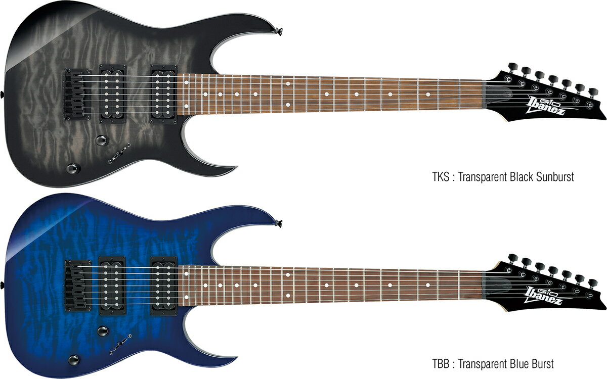 GIO Ibanez アイバニーズ 7弦 エレキギター GRG7221QA [PG-01 ミニアンプ入門セット]＊