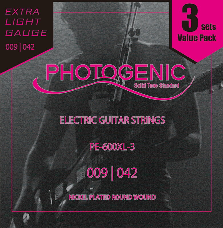 エレキギター弦 Photogenic PE-600XL (3set pack) 