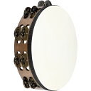 MEINL Percussion タンバリン TRADITIONAL WOOD SERIES 山羊皮ヘッド ステンレス・スチール製ジングル(2row) TAH2WB 【 マイネル パーカッション ウッドタンバリン 10"(約25cm) 】【5と0のつく日は当店ポイント5倍!】