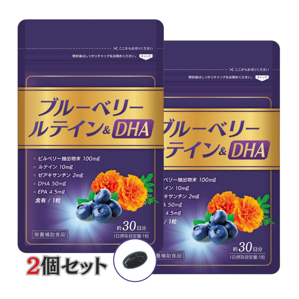【20日・25日 P5倍★】ブルーベリー ルテイン＆DHA 30粒 （ 30日分 ） サプリ 北欧産ブルーベリー ビルベリー ゼアキサンチン 栄養補助食品 【 タケイ 】 sakurahealthy-10000255 さくら健康プラザ サンプル画像2