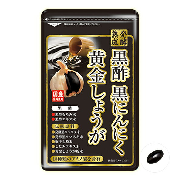 黒酢黒にんにく黄金しょうが 60粒 サプリメント アミノ酸 国産 発酵 熟成 健康【株式会社タケイ】【ネ..