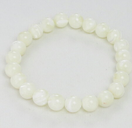 マザーオブパール ブレスレット 約8mm パワーストーン 送料無料 ( メール便)レディース おしゃれ 母の日 敬老の日 ホワイトデー クリスマス プレゼント ...