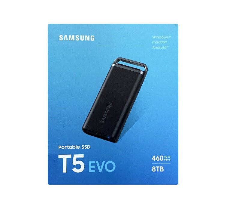 メーカー/商品名 Samsung T5 EVO 8TB 外付けSSD USB 3.2 Gen 1 MU-PH8T0S-IT/EC 商品説明 T5 EVO は、一般的な外付けHDDよりも大容量となる最大8TB* を実現し、動画や写真、ドキュメントファイルやゲームコンテンツなど様々な データを大量に保存できます。また、パスワード設定によるデータ保護にも対応しているので、ビジネス用途での使用にも最適です。 内容量：8TB 備考 ※アウトレット商品については外箱にダメージ、本体にスレなどがございますことをご了承の上お買い求めください 購入前にご一読ください 全国送料無料！！（大型商品・離島以外） ※当商品に関して当店は正規販売店ではないためメーカー保証が効かない場合ございます。ご購入から1週間は当店にて製品保証いたします。 ※一部商品を除き初期不良含む故障は全てメーカー対応となっております。当店での返品、交換や修理依頼等はお受け出来かねます。 ※基本的に発送後のお客様都合でのキャンセルはお受け出来ません。 ※その他会社概要等を必ずご確認いただきご購入くださいますようお願いいたします。 ※メーカーの仕様変更により付属品やシステムOSなどのスペックが当ページ記載のものと異なる場合がございます。詳細のスペックはメーカー製品ページにてご確認頂ますようお願いいたします。