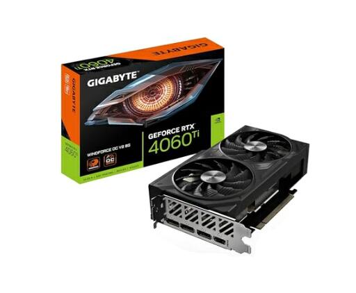 Gigabyte GeForce RTX 4060 Ti WINDFORCE OC V2 8Gグラフィックスカード - 8GB GDDR6、128ビット、PCI-E 4.0、2550MHzコアクロック、DisplayPort 1.4a×3、HDMI 2.1a、NVIDIA DLSS 3、GV-N406TWF2OCV2-8。 GD