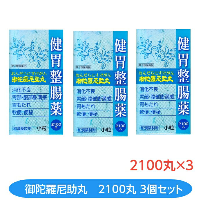 おんだらにすけがん 御陀羅尼丸 2100丸 3個セット消化不良 胃部・腹部膨満感 胃もたれ 軟便 便秘 小粒