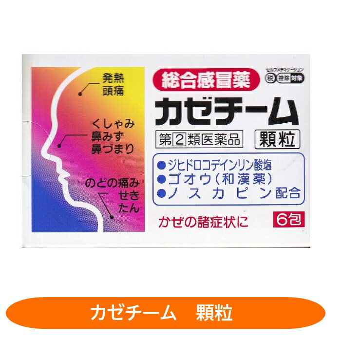 【指定第2類医薬品】カゼチーム顆粒 6包 かぜ薬 大協薬品工業 かぜの諸症状