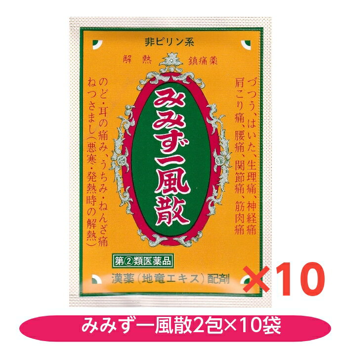 【指定第2類医薬品】みみず一風散2包 10袋 アセトアミノフェン 地竜エキス 天真堂製薬 奈良 みみず 持続