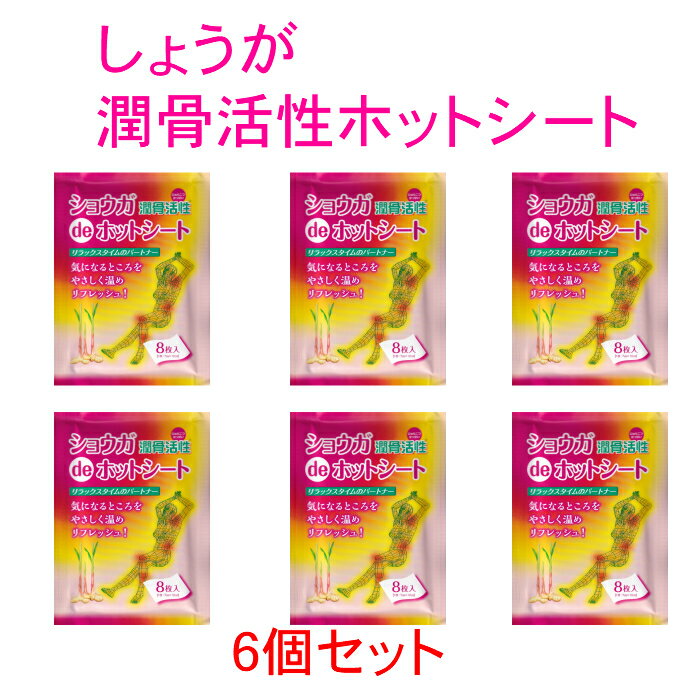 ショウガ潤骨活性ホットシート 8枚入 6個セット リラックス 温感 温活 ショウガ