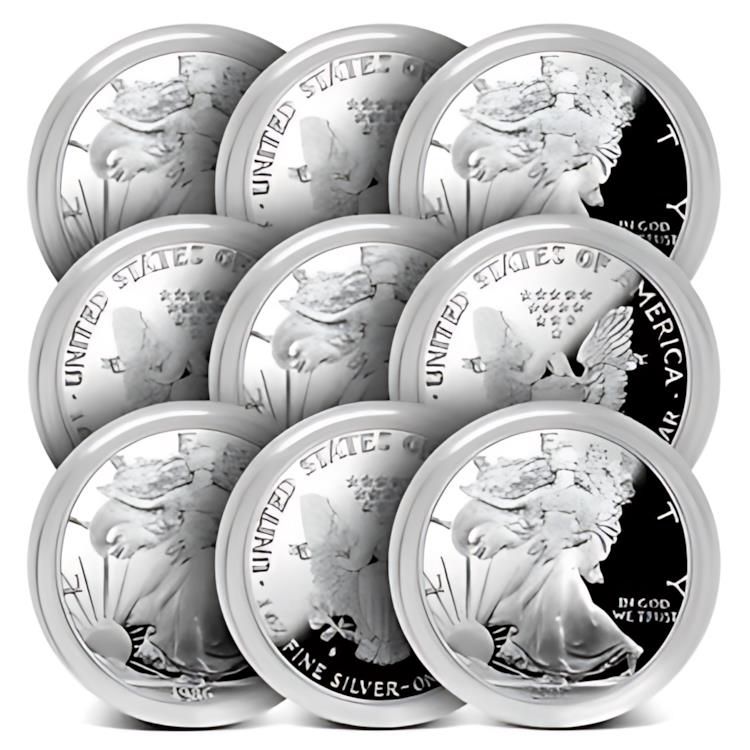 1オンス プルーフ アメリカ シルバー イーグル コイン (ランダム年、カプセルのみ)(3)