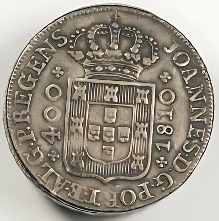 ヴィンテージ パウダー コンパクト ボックス 37.8 グラム シルバー コイン付き ポルトガル 1810 400 レイ