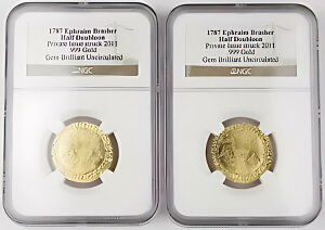 2011 1787 エフライム ブラッシャー 999 ゴールド ハーフ ダブロン NGC GEM BU 未流通