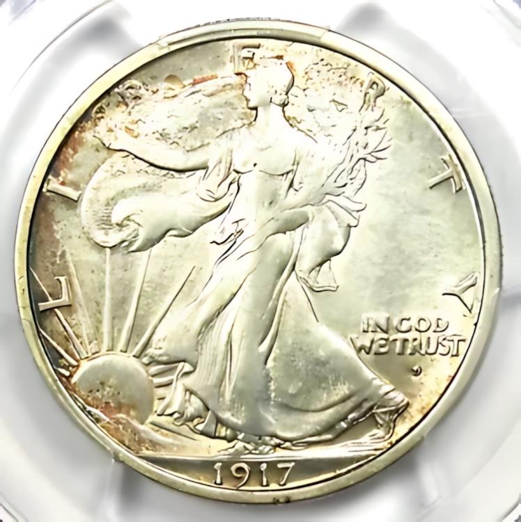 1917-D  Хƥ ϡե顼 50C ɽ̥ߥȥޡ - PCGS AU ܺ