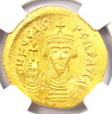 ビザンチン フォカス AV ソリダス ゴールド コイン 602-610 AD - 認定 NGC MS (UNC)