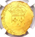 1567 フランス シャルル 9 世エクドール金貨。 NGC 未流通詳細 (UNC MS)(3)