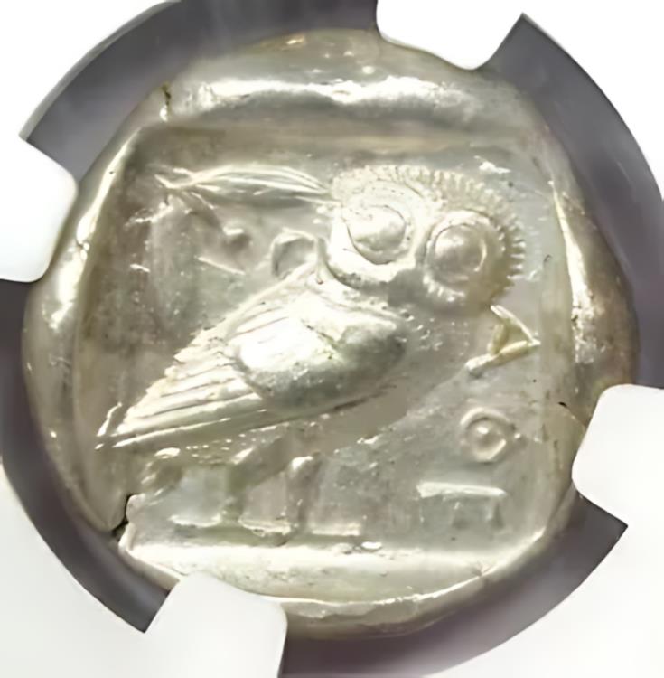 アテネ ギリシャ アテナ フクロウ テトラドラクマ コイン (紀元前 465 〜 455 年) - NGC VF - 初期発行!