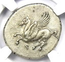 コリントス AR ステーター ペガサス & アテナ コイン 300 BC - NGC Choice XF (EF) - 5/5 ストライク
