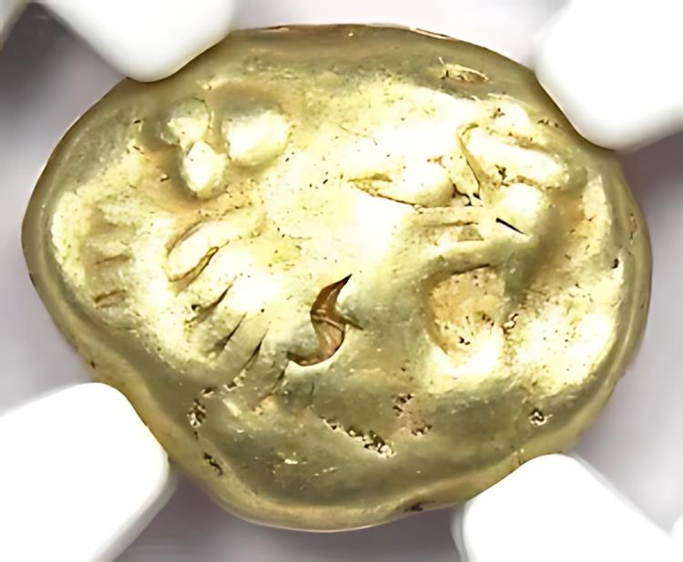 リディア ライオン EL サード ステーター トライト エレクトラム ギリシャ コイン 紀元前 610 年 - 認定 NGC 罰金