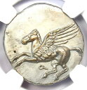 ギリシャ コリント AR ステーター ペガサス & アテナ シルバー コイン 紀元前 300 - 認定 NGC AU