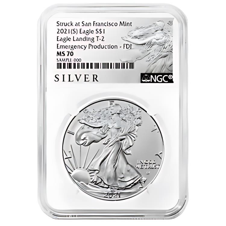 楽天世界の紙幣・金・銀 ラフテル2021 （S） $1 タイプ 2 アメリカン シルバー イーグル NGC MS70 緊急生産 FDI AL...