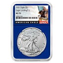2021 $1 タイプ 2 アメリカン シルバー イーグル NGC MS70 ブラック ラベル ブルー コア(3)