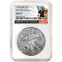 2018 $1 アメリカン シルバー イーグル NGC MS69 FDI ブラック ラベル(3)