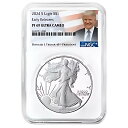 プレセール - 2024-S プルーフ $1 アメリカン シルバー イーグル NGC PF69UC ER トランプ ラベル
