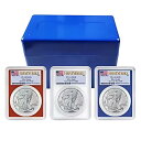 2023 (W) $1 アメリカン シルバー イーグル 3 個セット PCGS MS70 FS フラグ ラベル レッド ホワイト ブルー(3)