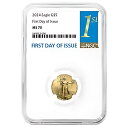 2024 $5 アメリカン ゴールド イーグル 1/10 オンス NGC MS70 FDI ファースト ラベル(3)