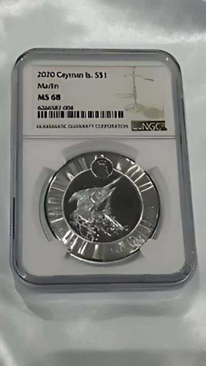 2020 ケイマン諸島。 S $1 カジキ MS 68 NGC Loc 12*