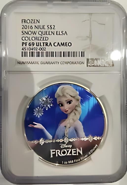 2016 ニウエ アナと雪の女王 エルサ 1オンス .999 シルバー カラーライズド プルーフ NGC Loc16のサムネイル