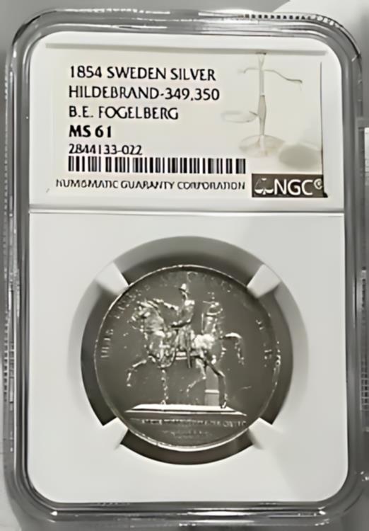 1854 ǥ С ҥǥ֥- 349,350 BE ե٥륯 MS 61 NGC LOC 9*