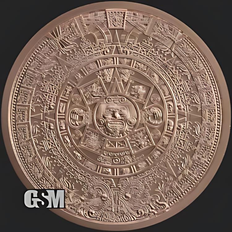20 x 1 オンスの 0.999 上質銅ラウンド アステカ カレンダー フルチューブ 20 GSM ロット