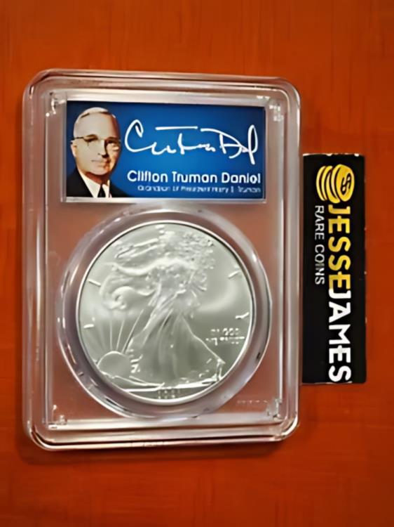 2021 シルバー イーグル PCGS MS70 クリフトン トルーマン ダニエル サイン入り 発行初日 T1
