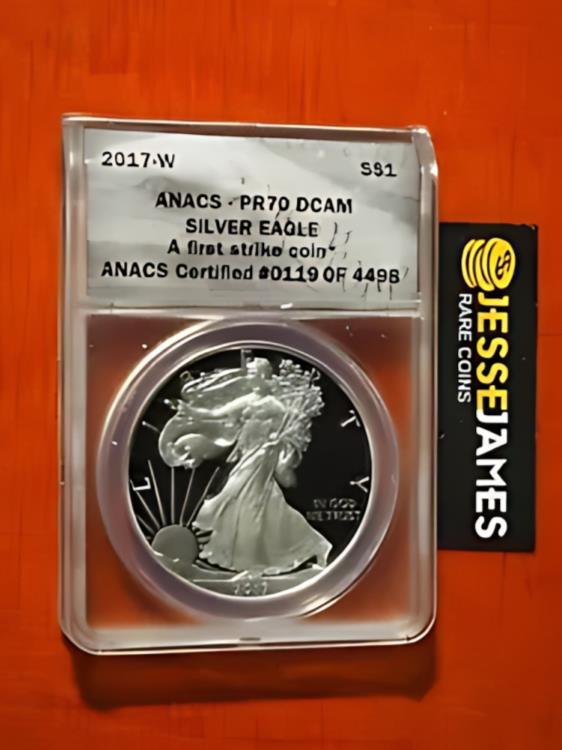 2017 W プルーフ シルバー イーグル ANACS PR70 DCAM ファースト ストライク ラベル