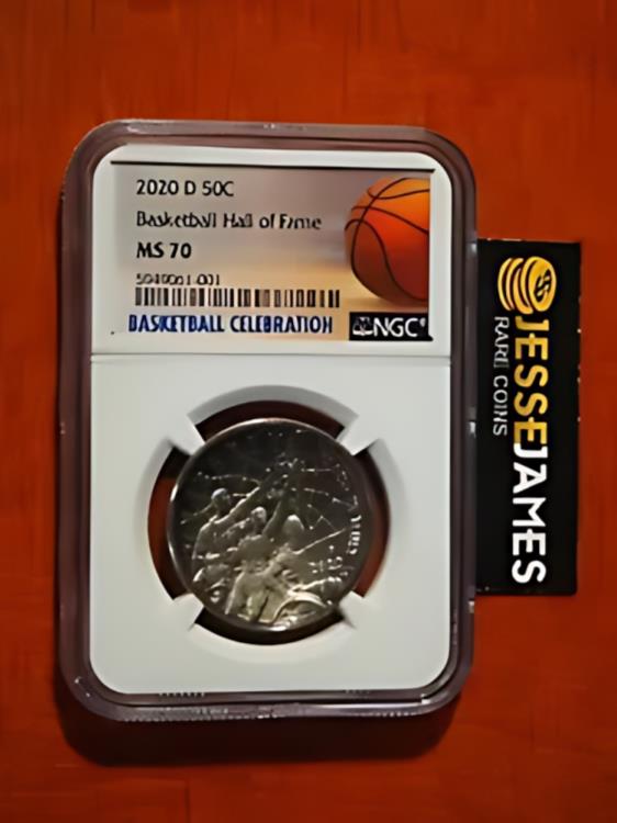 2020 D 50C バスケットボール記念ハーフダラー NGC MS70(3)
