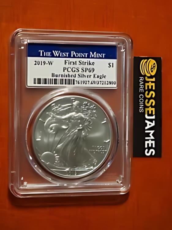 2019 W バーニッシュシルバー イーグル PCGS SP69 FS がウエスト ポイントで入荷 ミント ブルー ラベル(3)