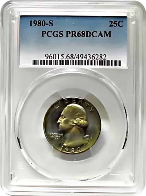 1980-S ワシントン クォーター 25C ジェム プルーフ PCGS PR68 DCAM トナー