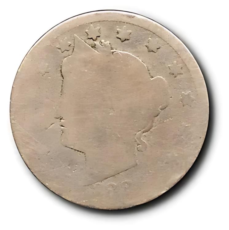 1888 リバティ ヘッド V ニッケル 5C 悪い / 普通