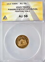 1915 年 トークン パナマ パシフィック エキスポ フェスティバル ホール サンフランシスコ ANACS AU58