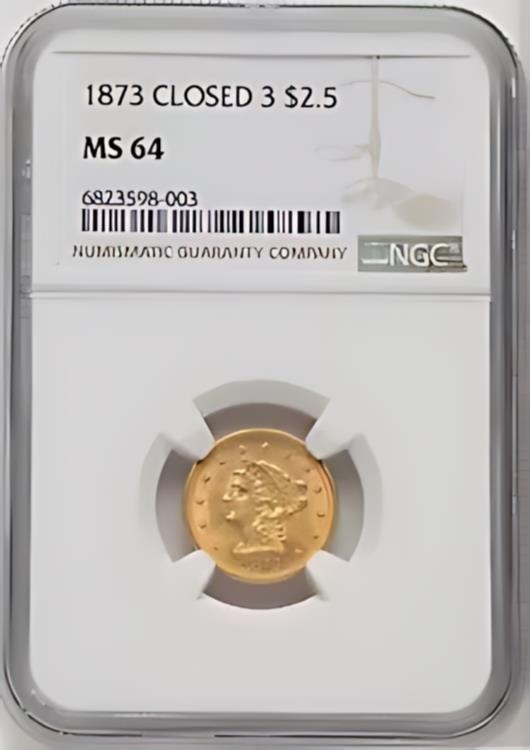 1873  3 US  $2.50 Хƥ إå   - NGC MS 64