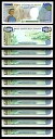 ルワンダ 5000 フラン 1988、UNC-、10 個 LOT、P-22a、プレフィックス F(3)