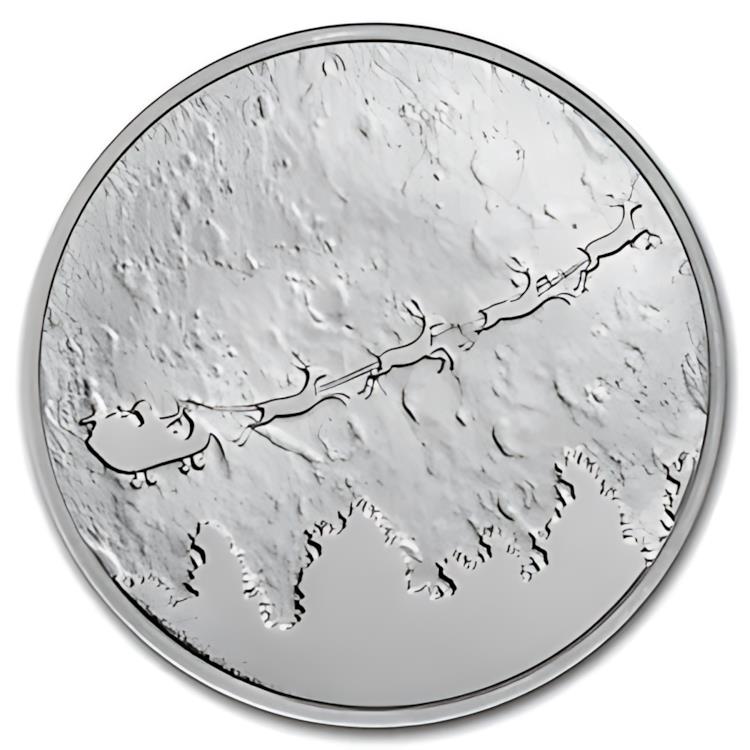 1オンス シルバー ラウンド - そり＆トナカイ