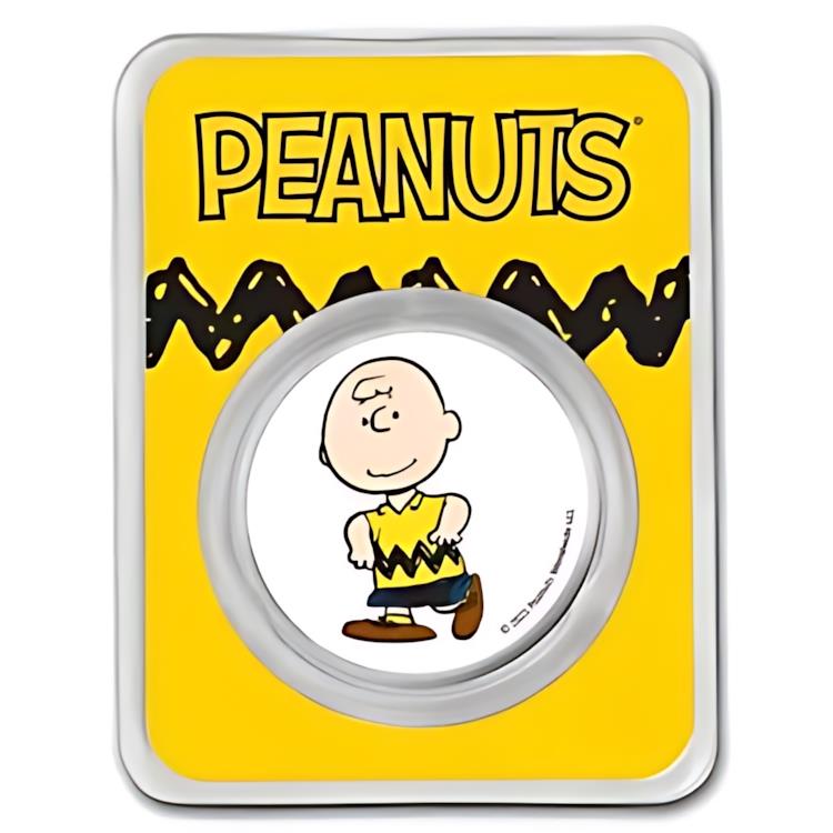 Peanuts? チャーリー ブラウン 1 オンス カラーライズド シルバー ラウンド