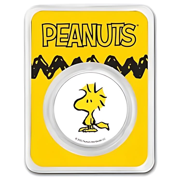 Peanuts? ウッドストック 1 オンス カラーライズド シルバー ラウンド
