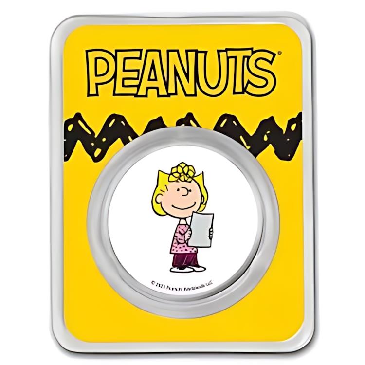 Peanuts? サリー ブラウン 1 オンス カラーライズド シルバー ラウンド