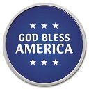 1オンス シルバーカラーラウンド - APMEX (God Bless America、ブルー)