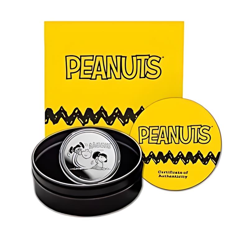 Peanuts? ルーシー プルズ ザ フットボール 1 オンス シルバー プルーフ