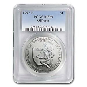 1997-P 法執行官 $1 シルバー Commem MS-69 PCGS