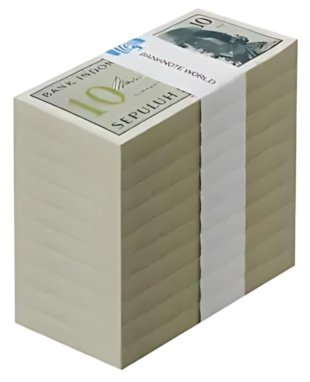 インドネシア 10 銭、1964 年、P-92、UNC X 1000 個のレンガ